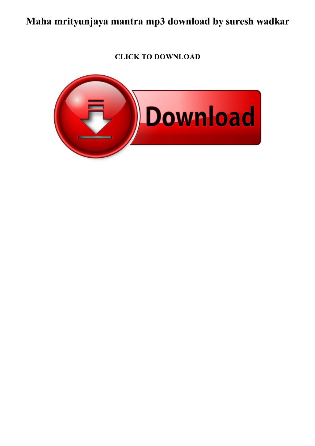 Maha Mrityunjaya Mantra Mp3 Download by Suresh Wadkar