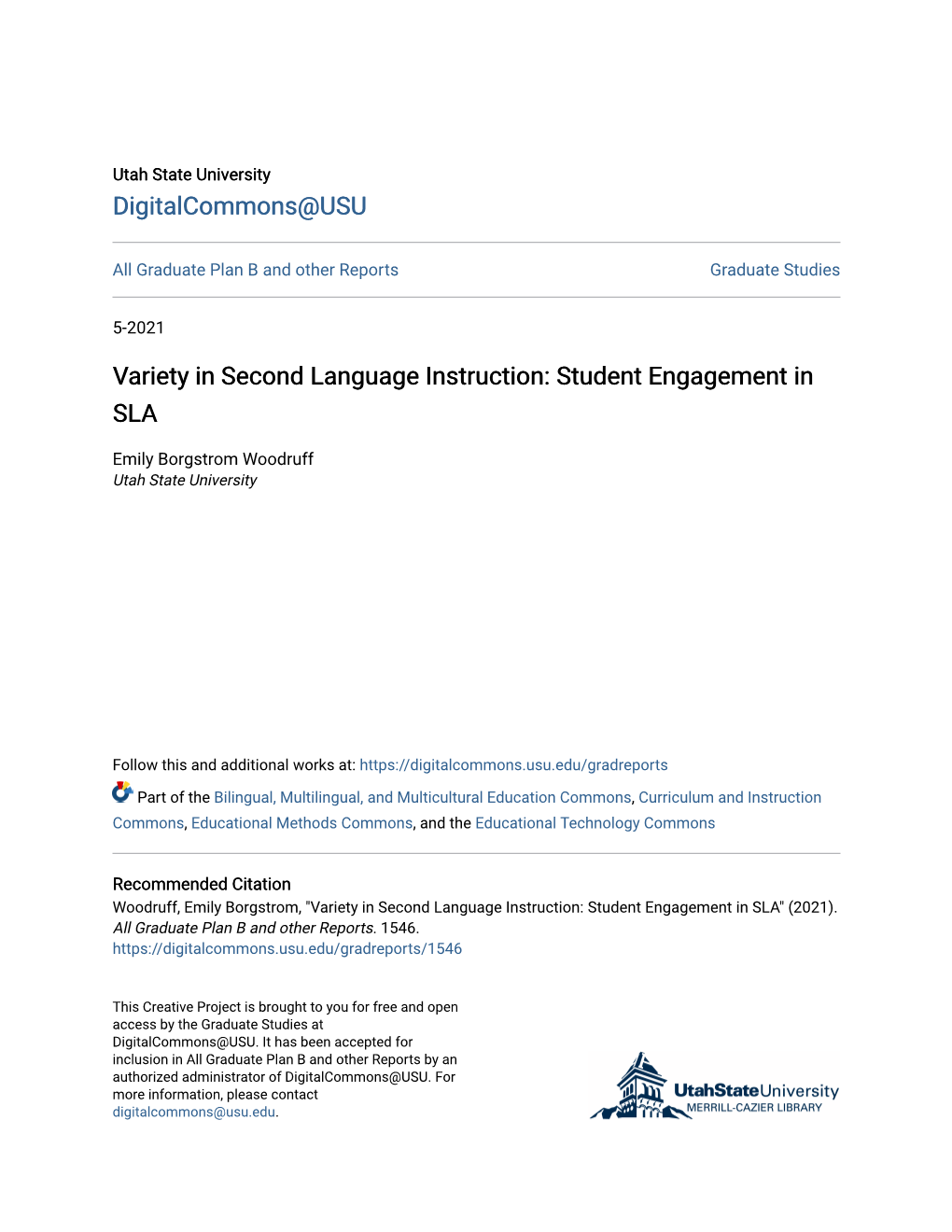 Variety in Second Language Instruction: Student Engagement in SLA