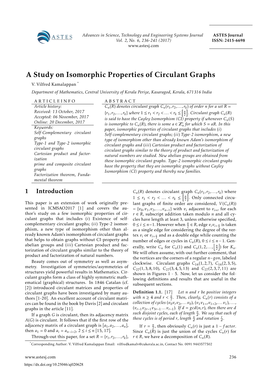 A Study on Isomorphic Properties of Circulant Graphs V