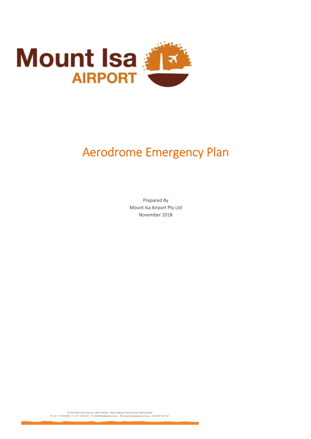 Mount Isa Aerodrome Emergency Plan