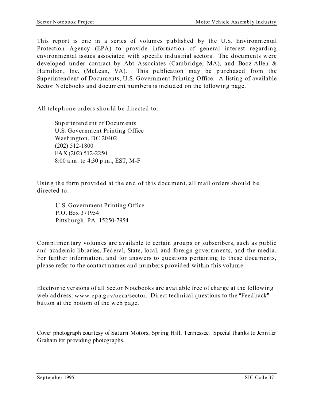 Profile of the Motor Vehicle Assembly Industry