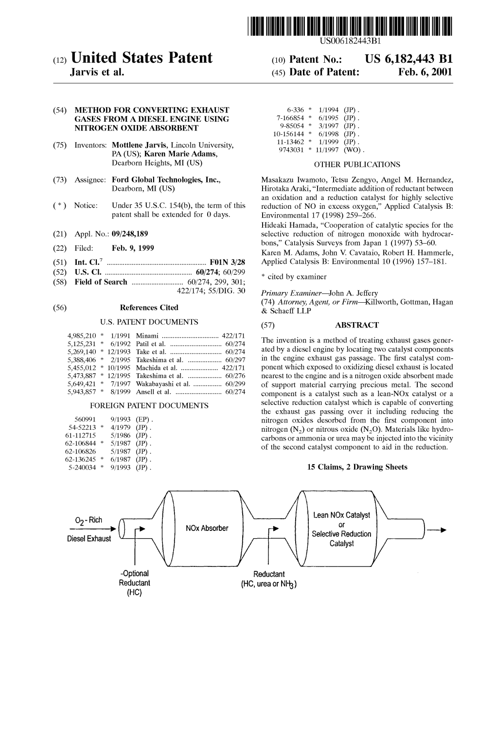 (12) United States Patent (10) Patent No.: US 6,182,443 B1 Jarvis Et Al