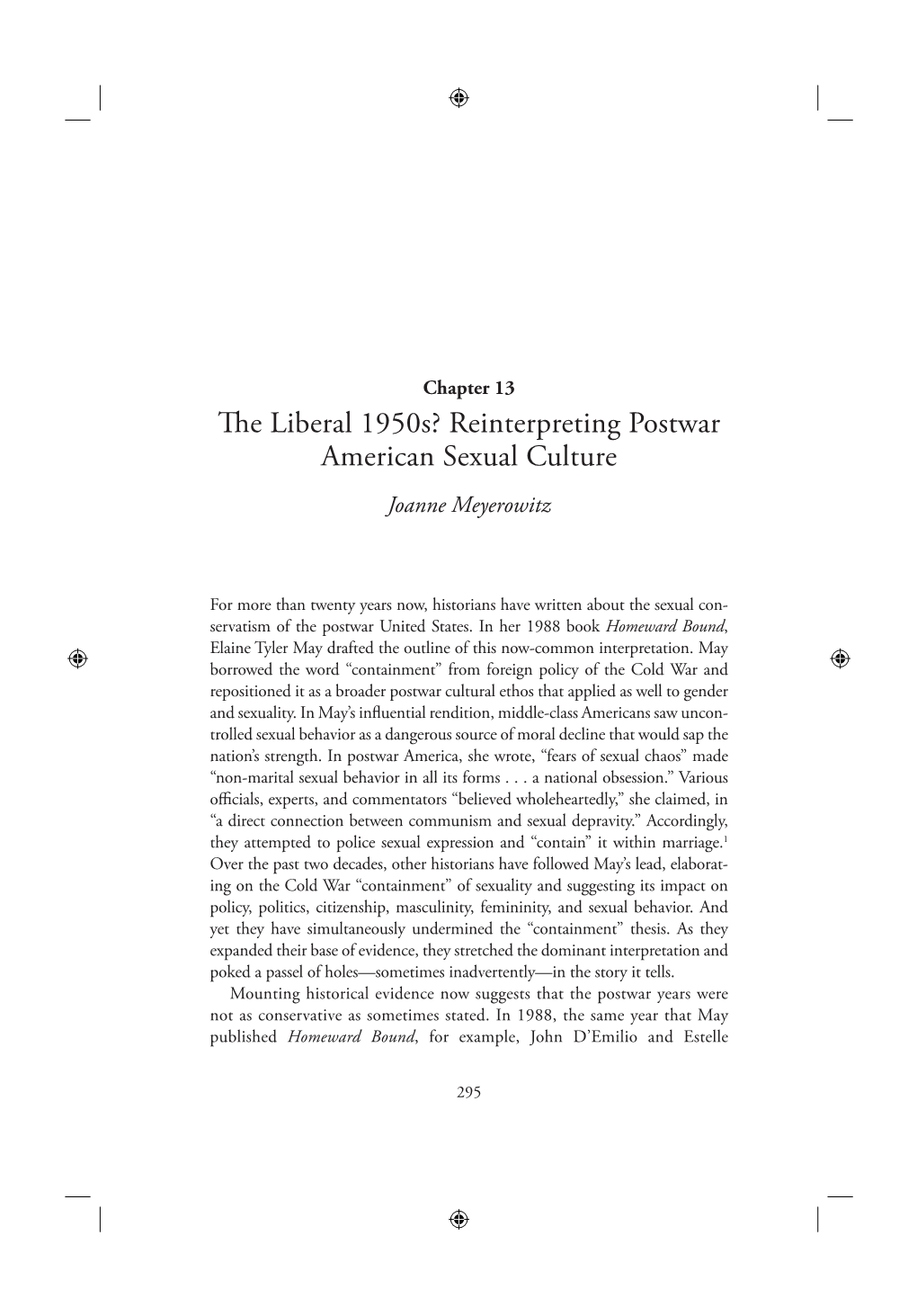 The Liberal 1950S? Reinterpreting Postwar U.S. Sexual Culture