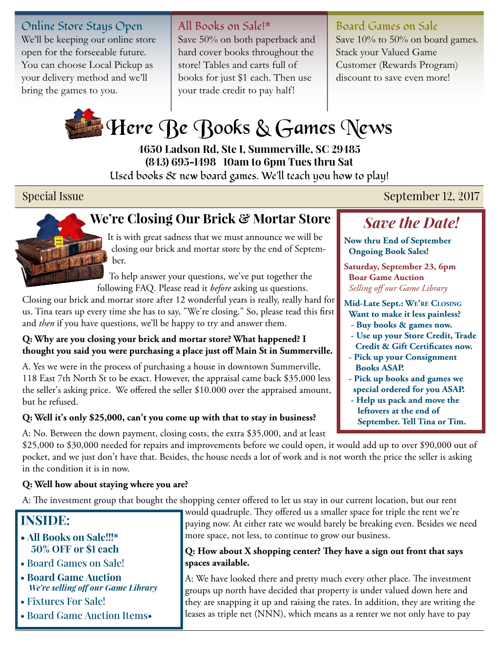 Here Be Books & Games News