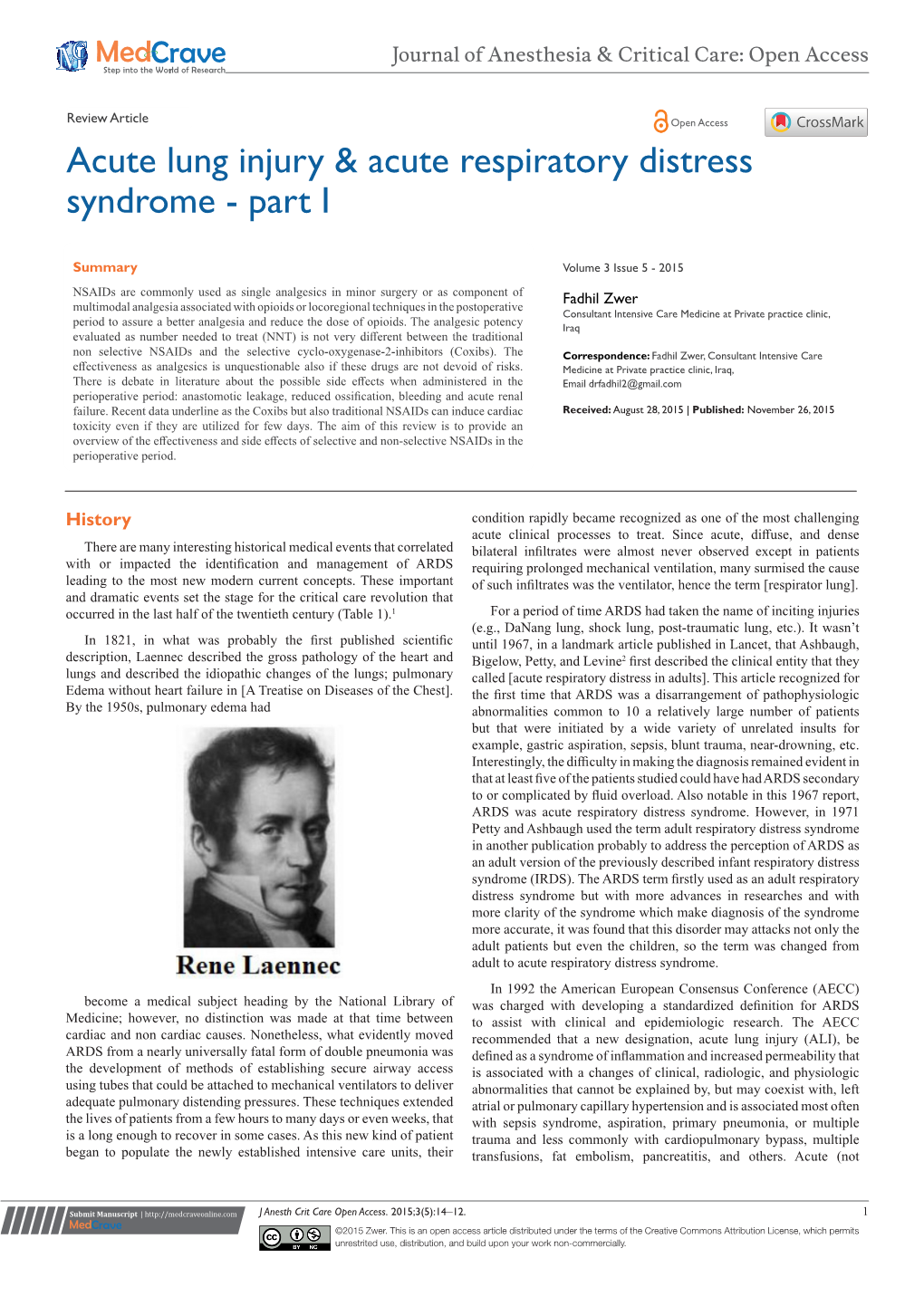 Acute Lung Injury & Acute Respiratory Distress Syndrome