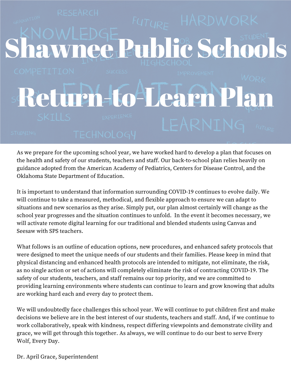Shawnee Public Schools Return-To-Learn Plan