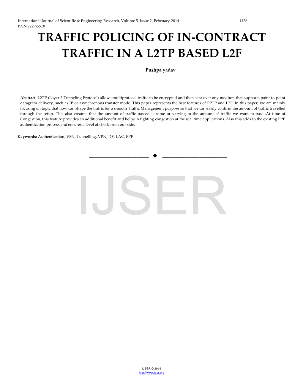 Traffic Policing of In-Contract Traffic in a L2tp Based L2f