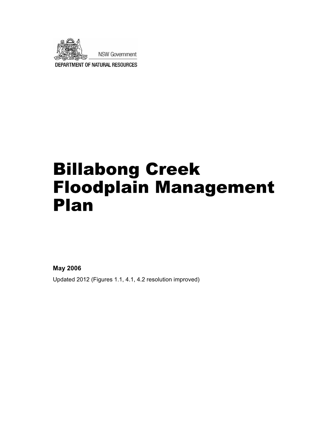 Billabong Creek Floodplain Management Plan