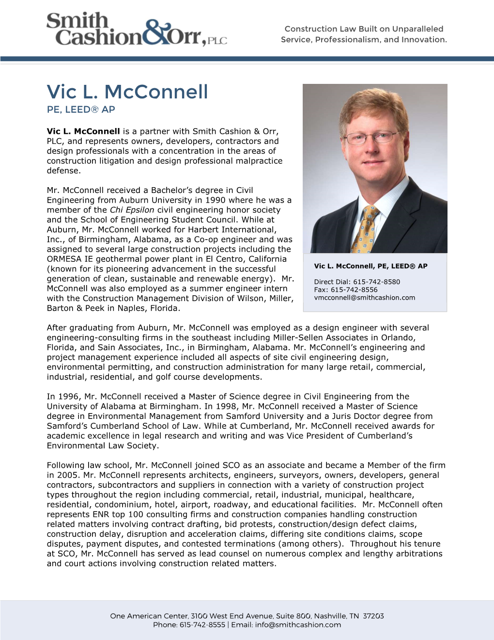 Vic L. Mcconnell PE, LEED® AP