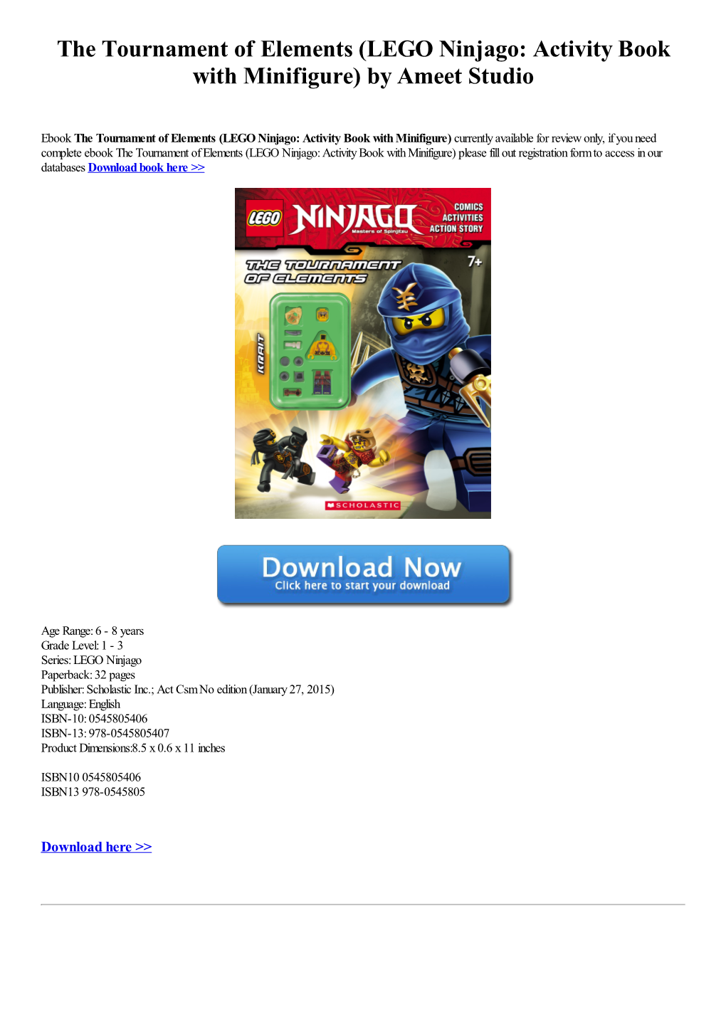 (LEGO Ninjago: Activity Book with Minifigure) by Ameet Studio Ebook