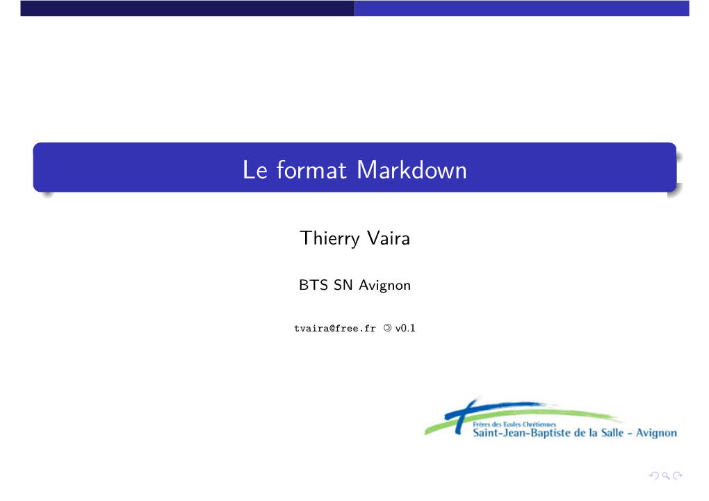Le Format Markdown
