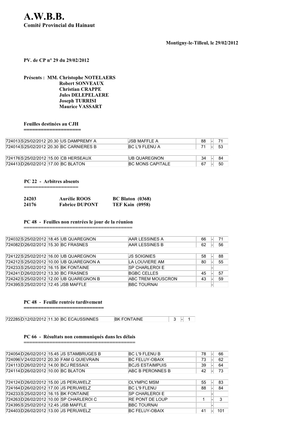 AWBB : Reçu Newsletter N°421