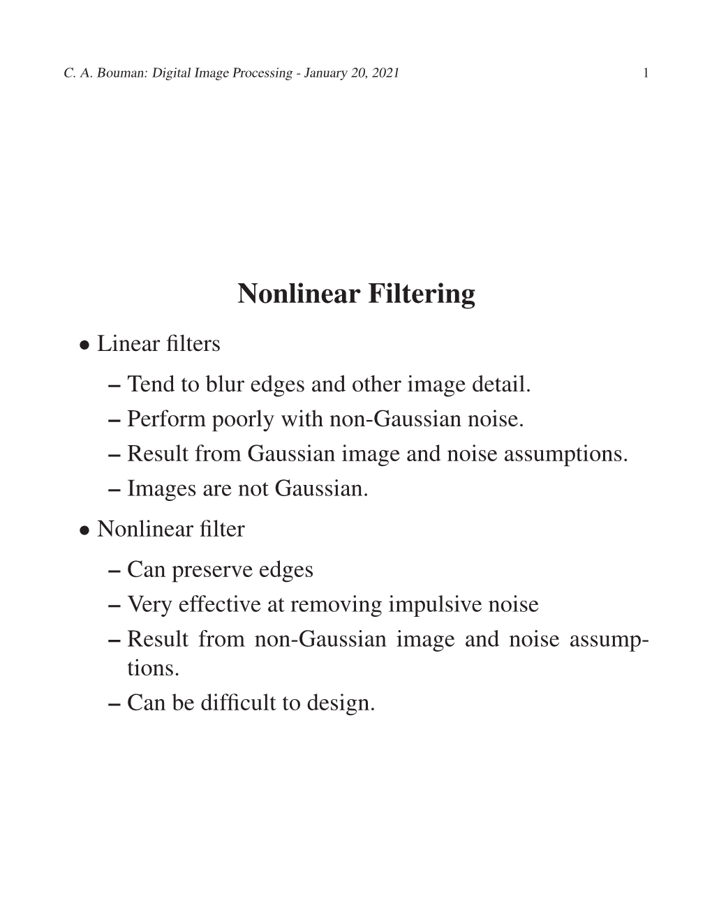 Nonlinear Filtering