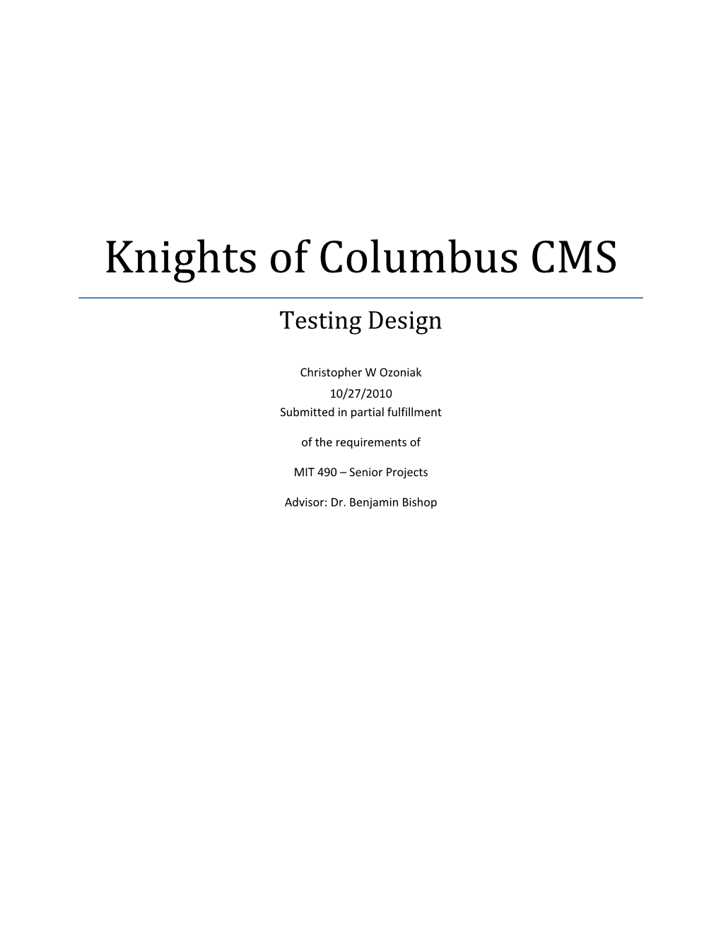 Knights of Columbus CMS