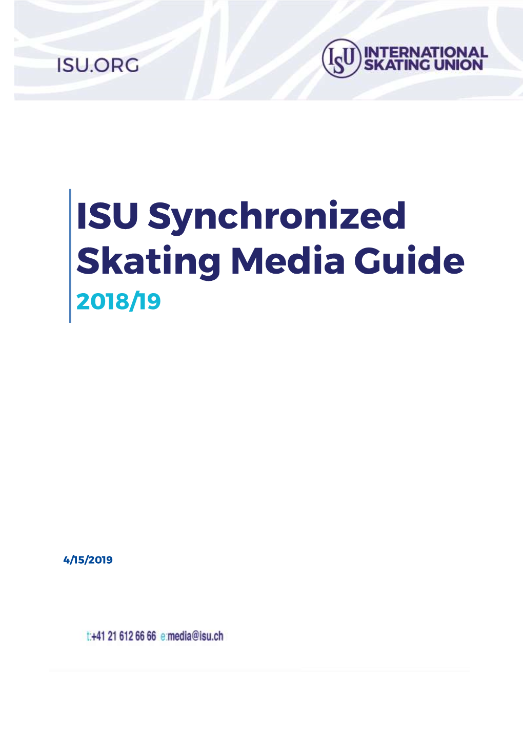 ISU Synchronized Skating Media Guide 2018/19