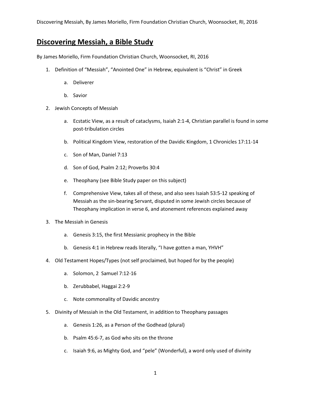 Discovering Messiah, a Bible Study