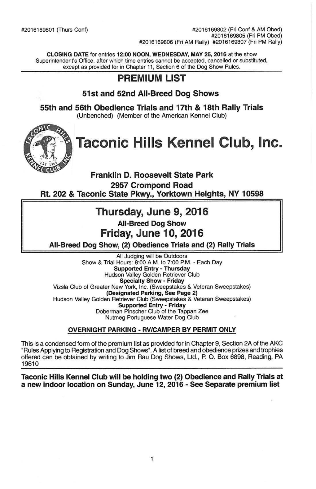 Taconic Hills Kennel Club, Inc