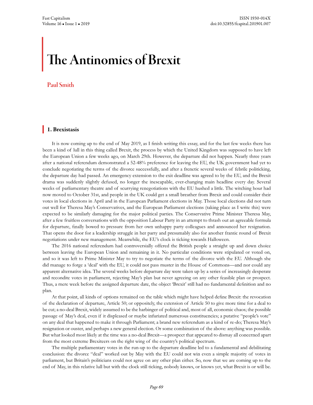 The Antinomies of Brexit