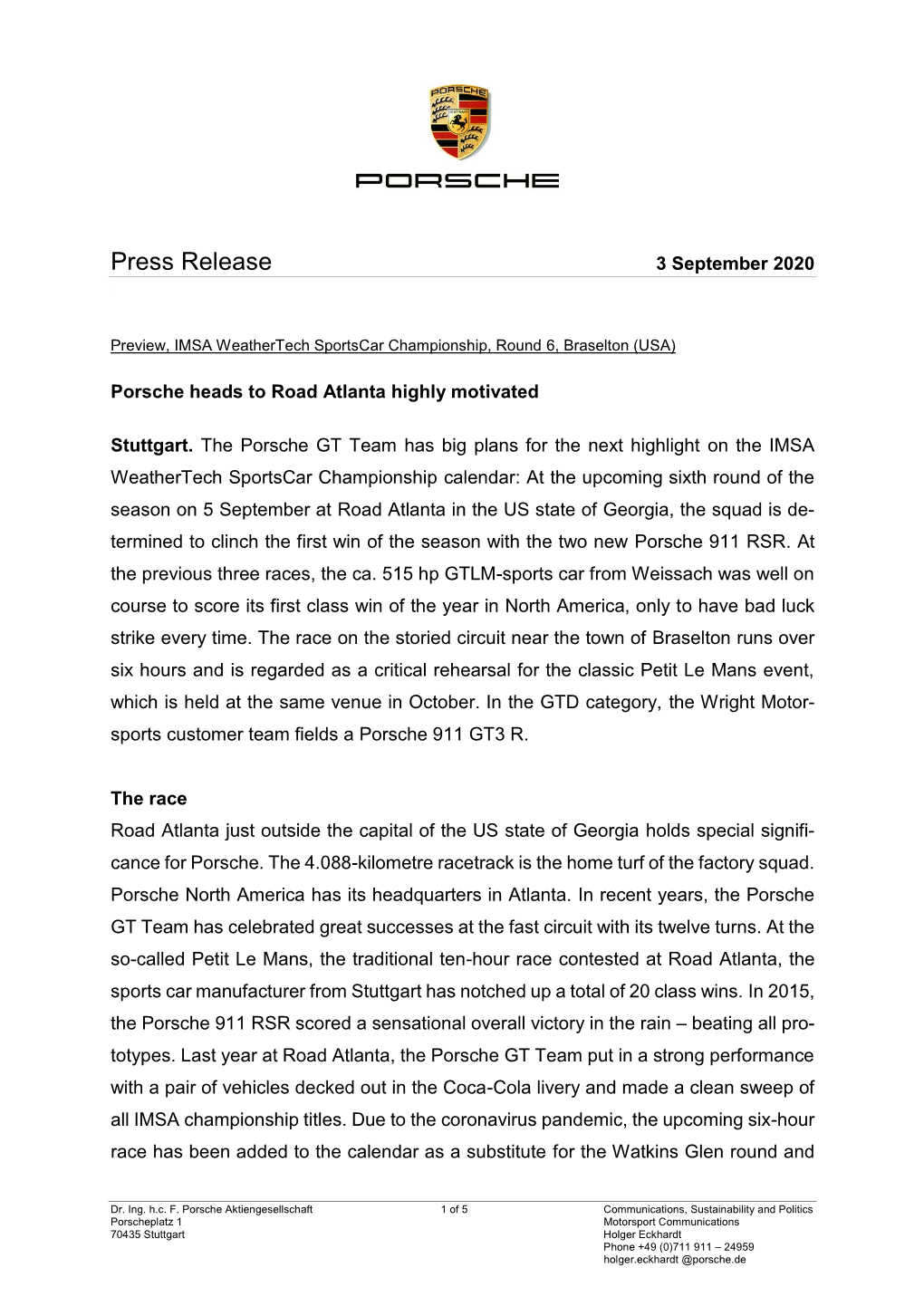 Press Release 3 September 2020