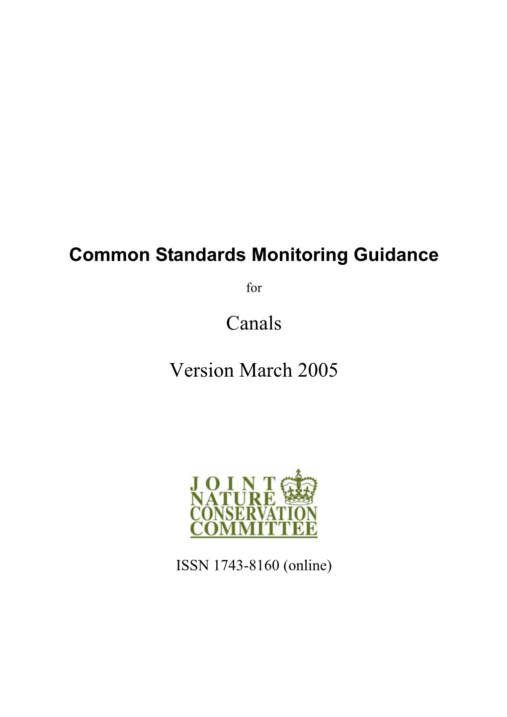 Common Standards Monitoring Guidance for Canals