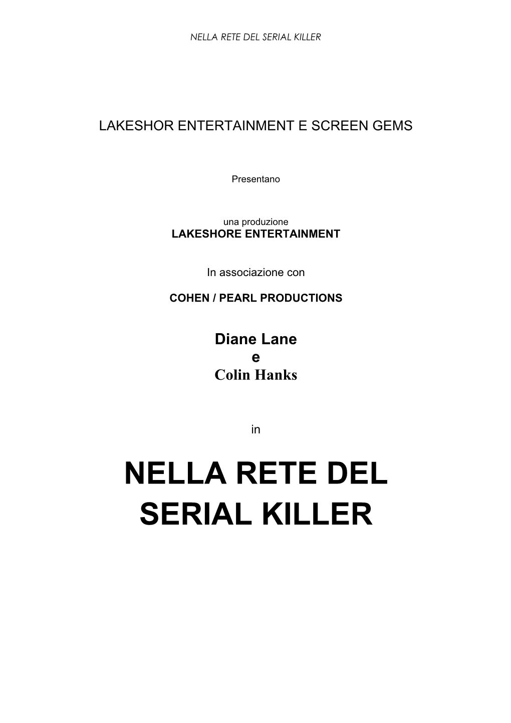 Nella Rete Del Serial Killer