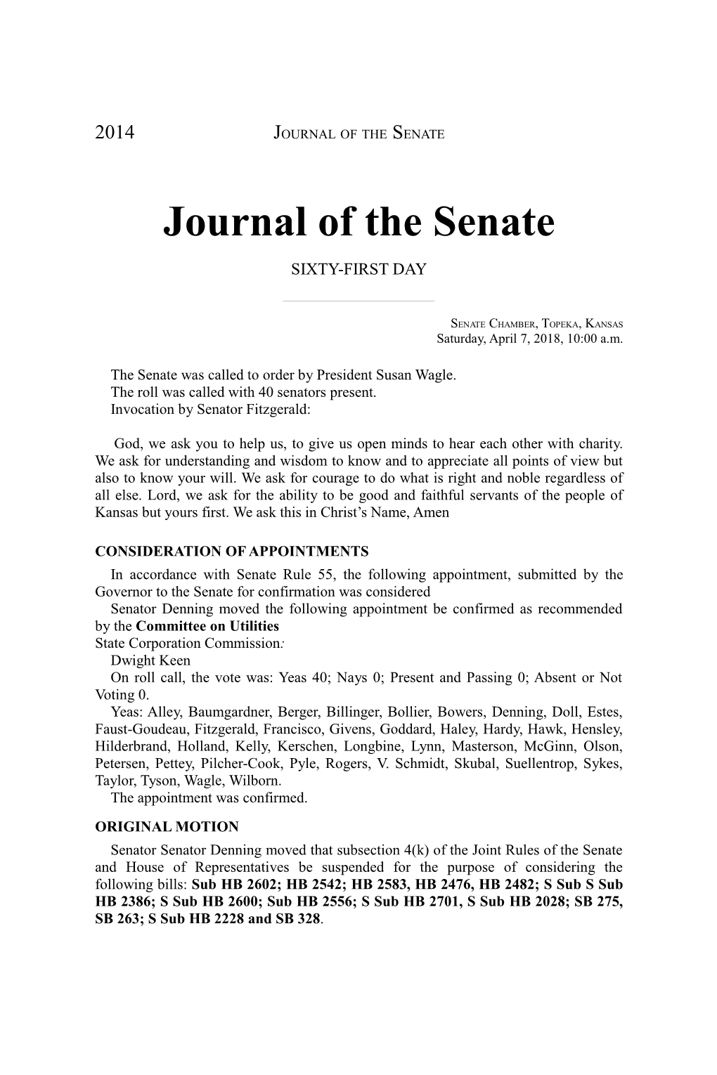 Journal of the Senate