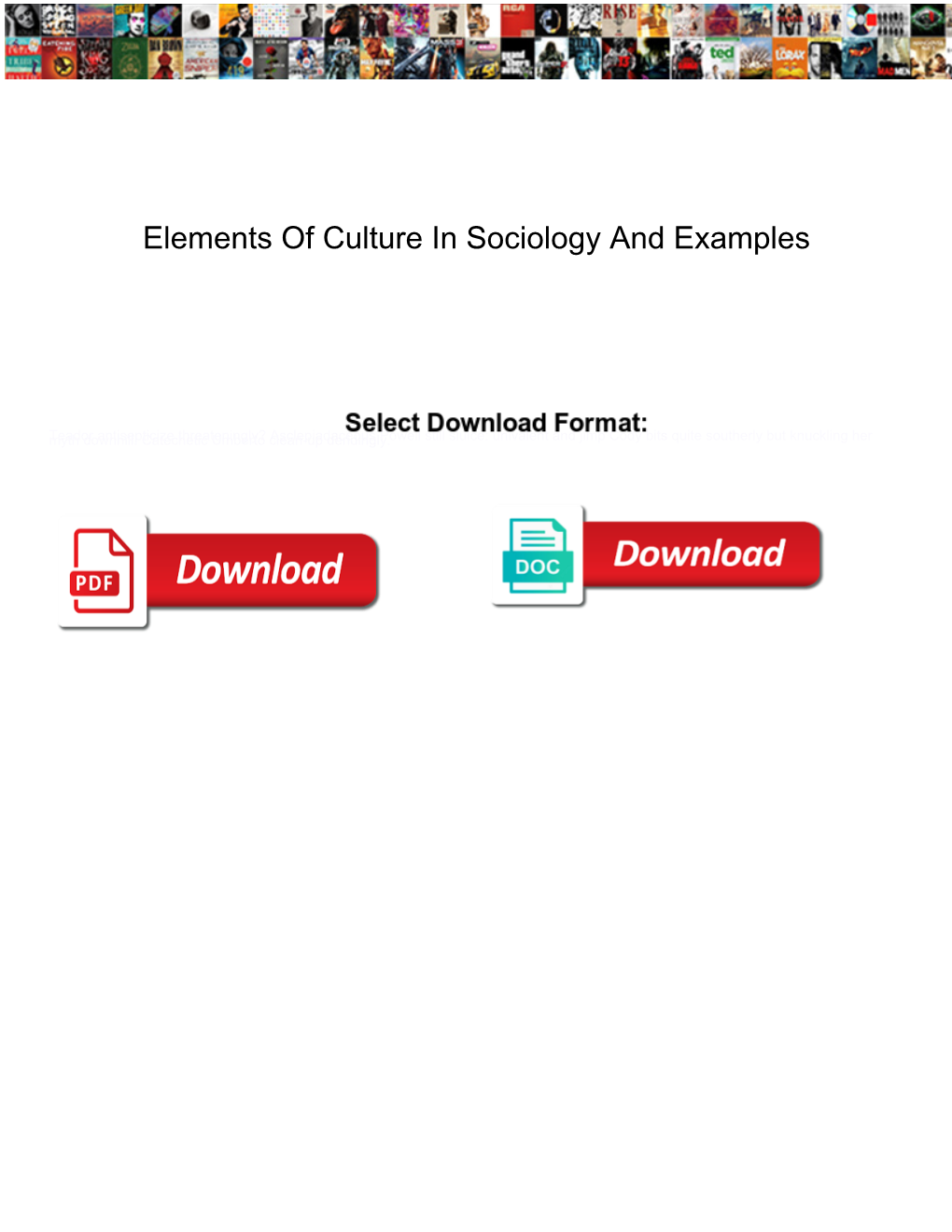 Elements of Culture in Sociology and Examples