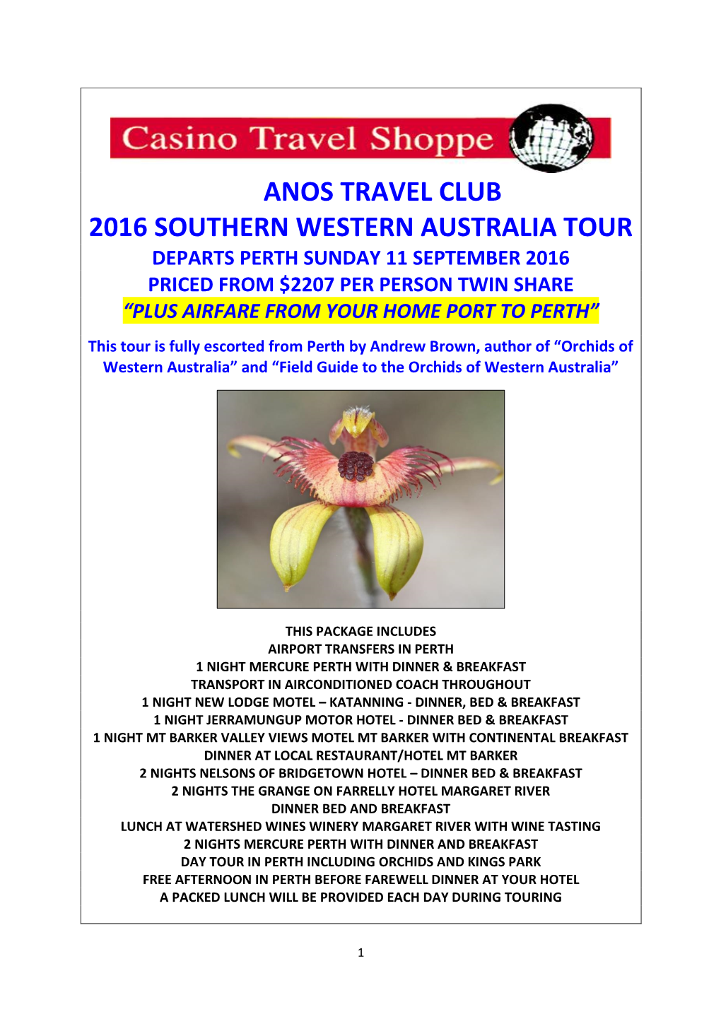 Anos Travel Club 2016 Southern Western