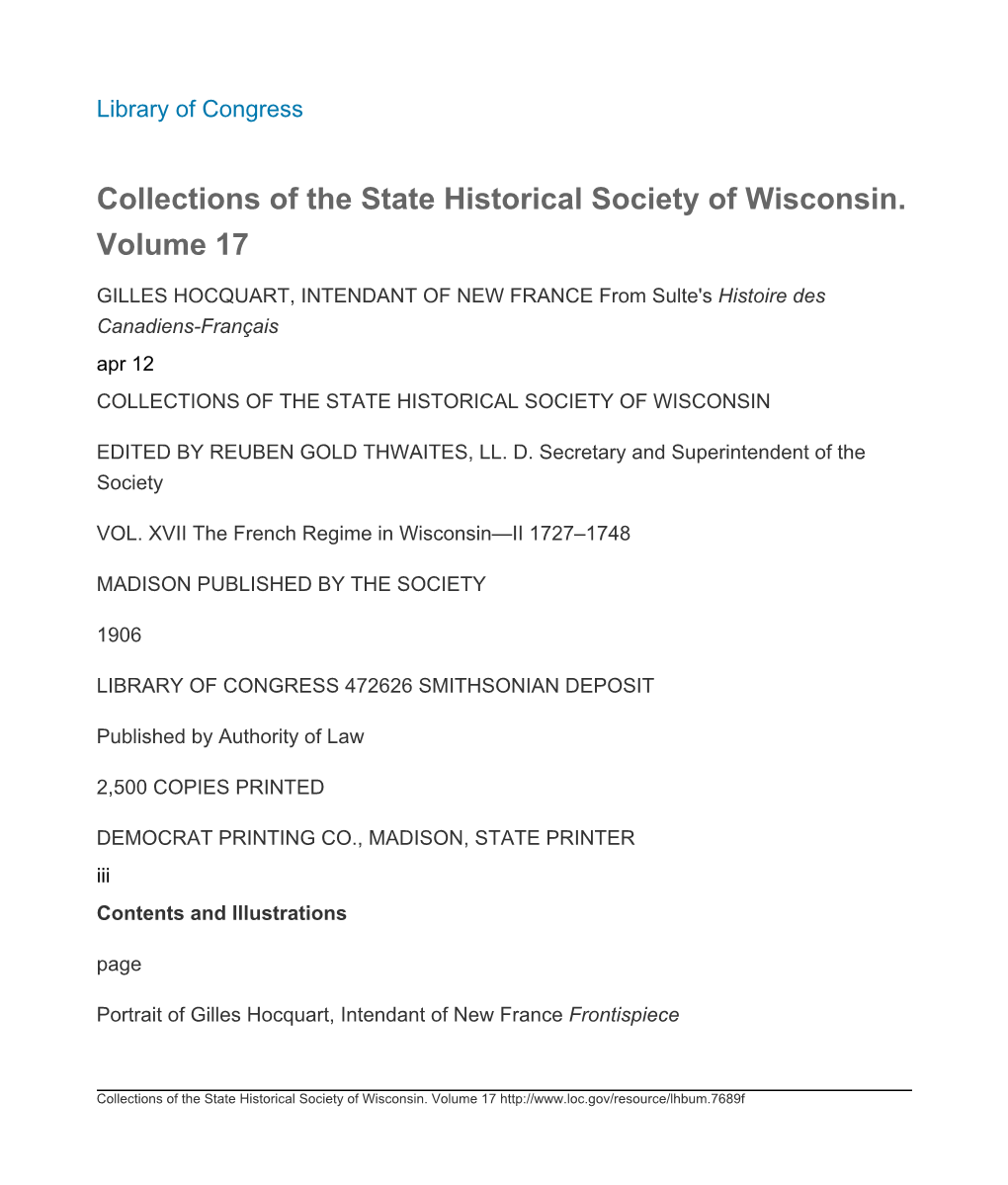 Collections of the State Historical Society of Wisconsin