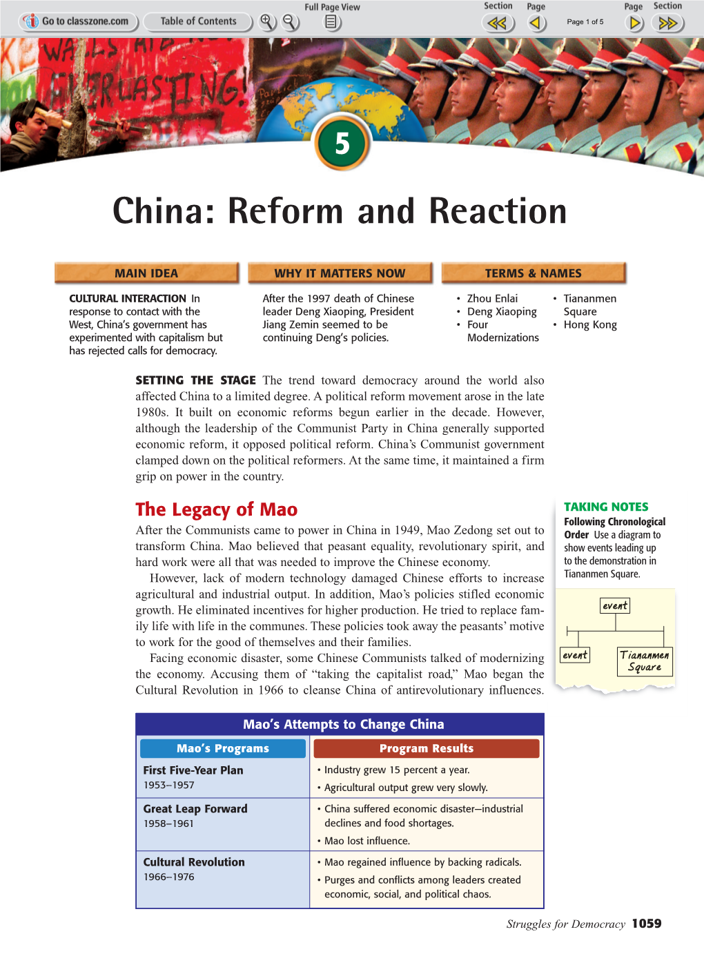 China: Reform and Reaction