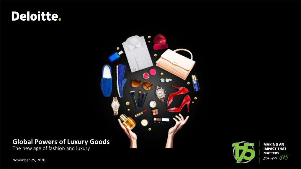 Global Powers of Luxury Goods the New Age of Fashion and Luxury