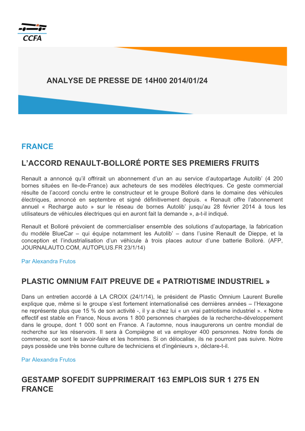 France L'accord Renault-Bolloré Porte Ses