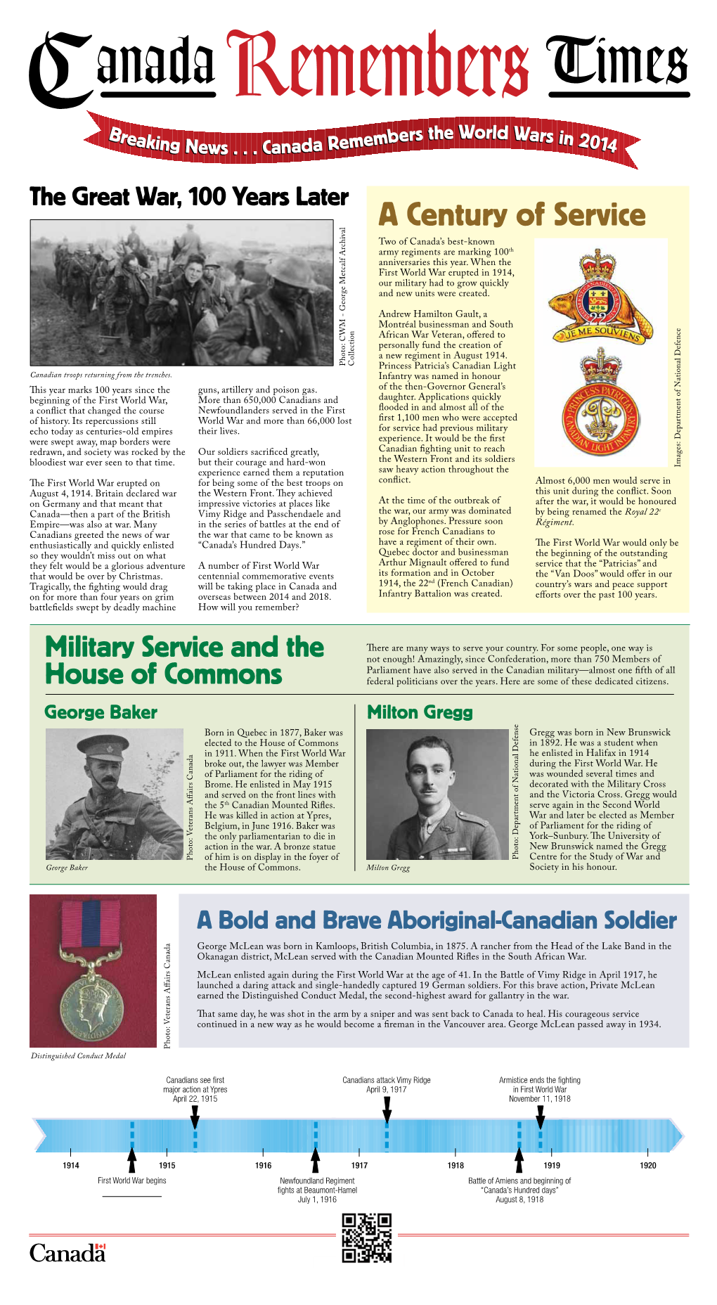 A Century of Service Two of Canada’S Best-Known Army Regiments Are Marking 100Th Anniversaries This Year