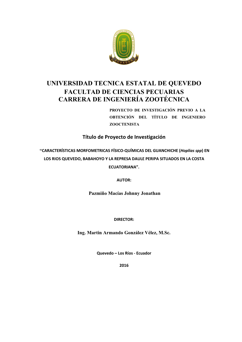 Título De Proyecto De Investigación