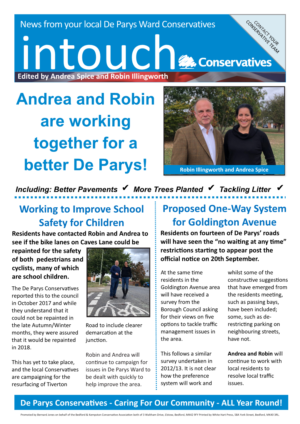 Andrea and Robin Are Working Together for a Better De Parys!