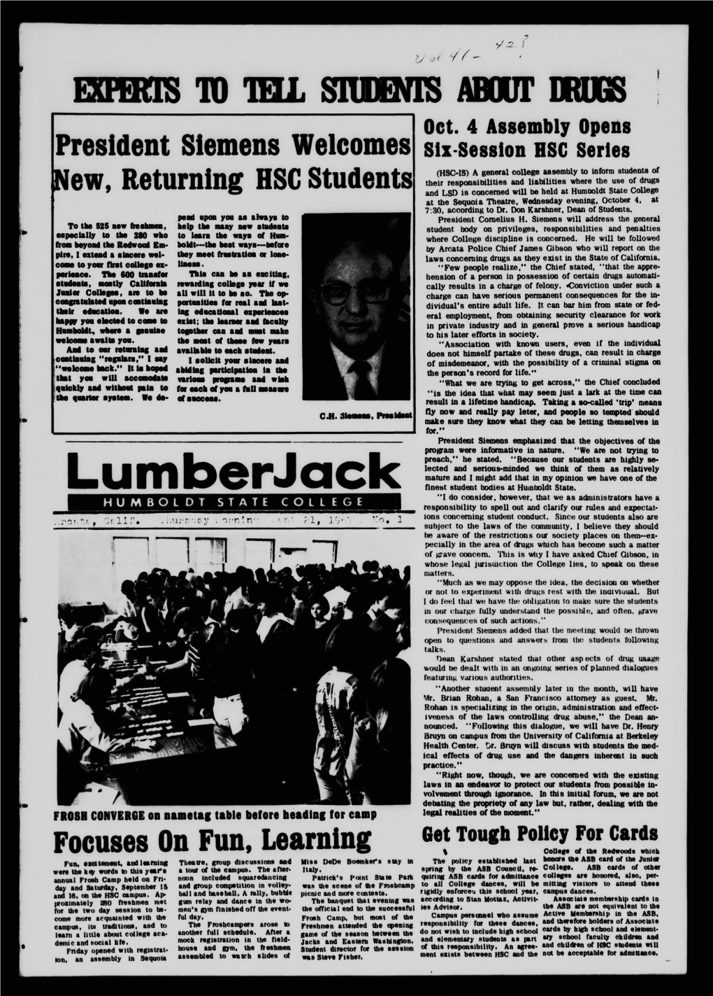 The Lumberjack, September 21, 1967