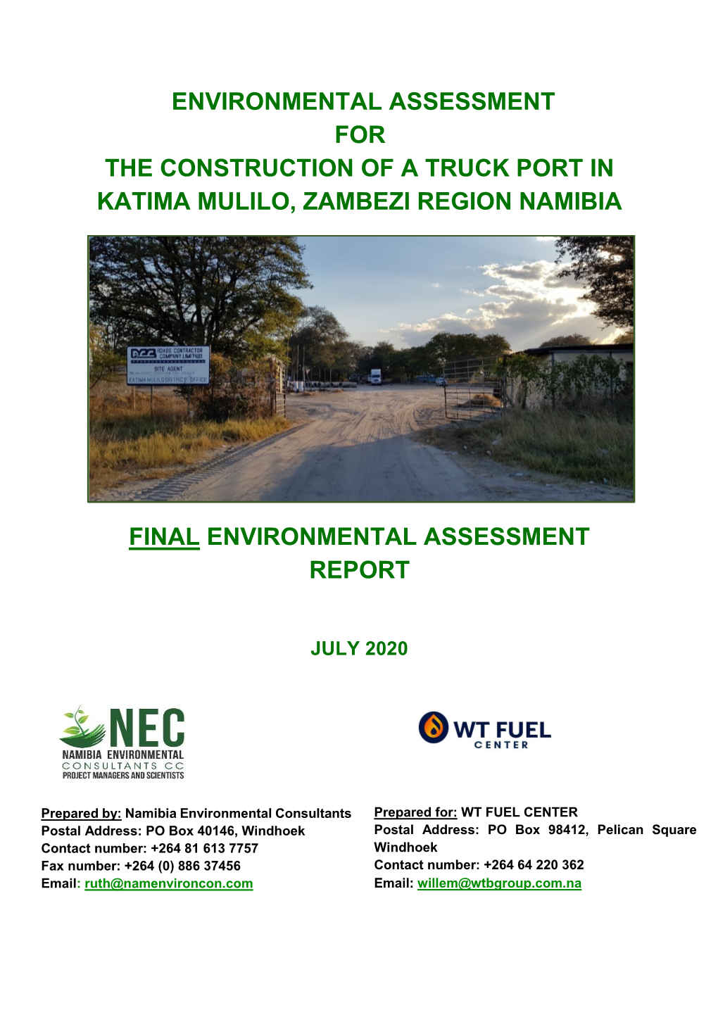 Environmental Assessment for the Construction of a Truck Port in Katima Mulilo, Zambezi Region Namibia