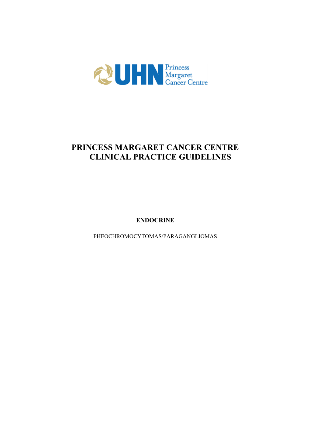 Princess Margaret Cancer Centre Clinical Practice Guidelines