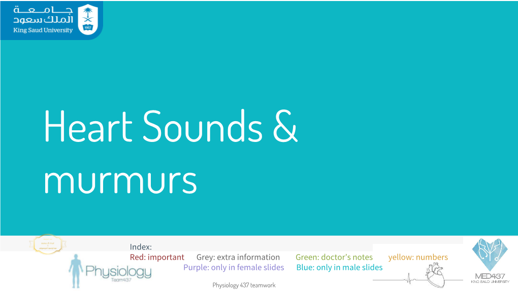 Heart Sounds & Murmurs