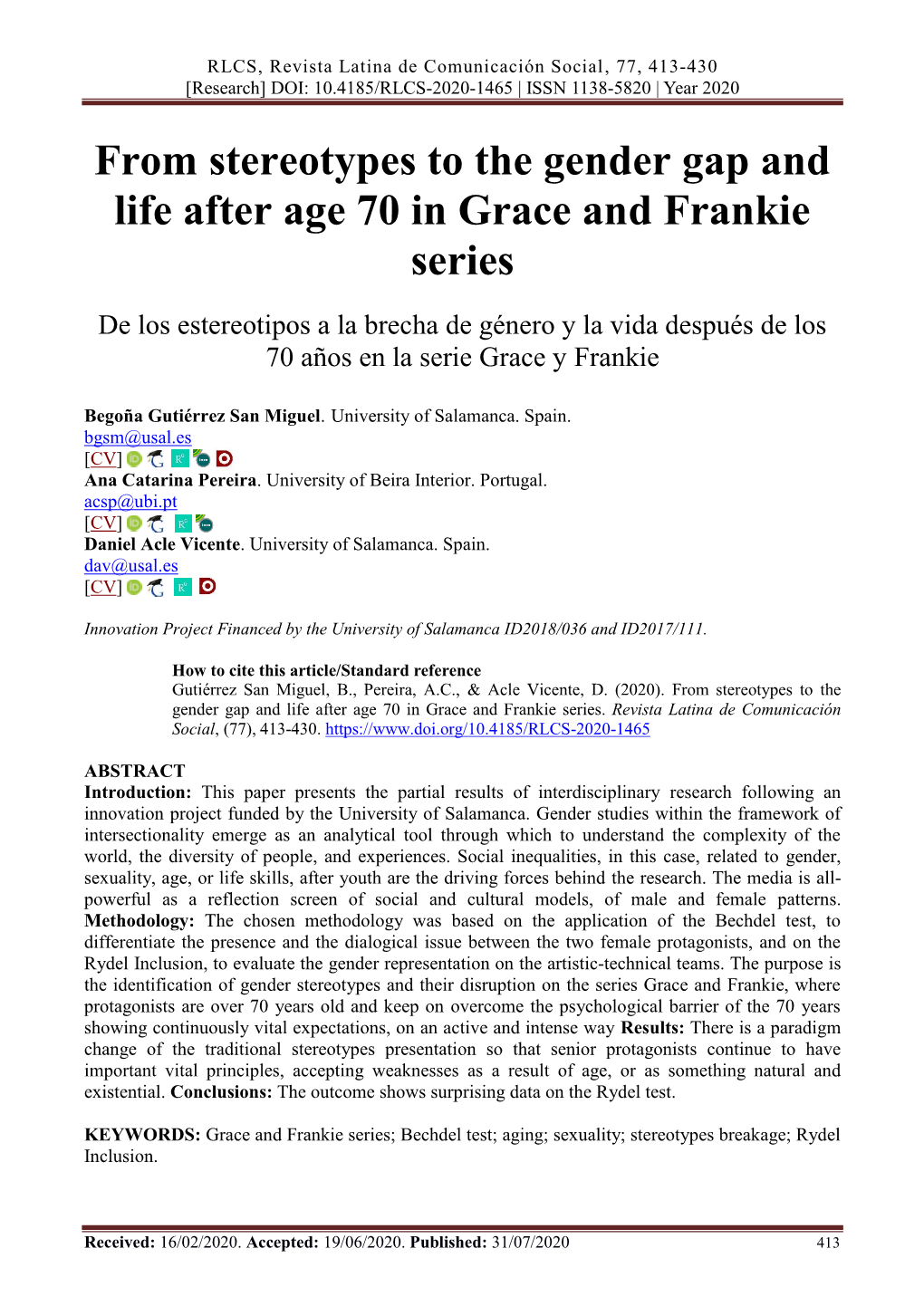 From Stereotypes to the Gender Gap and Life After Age 70 in Grace and Frankie Series