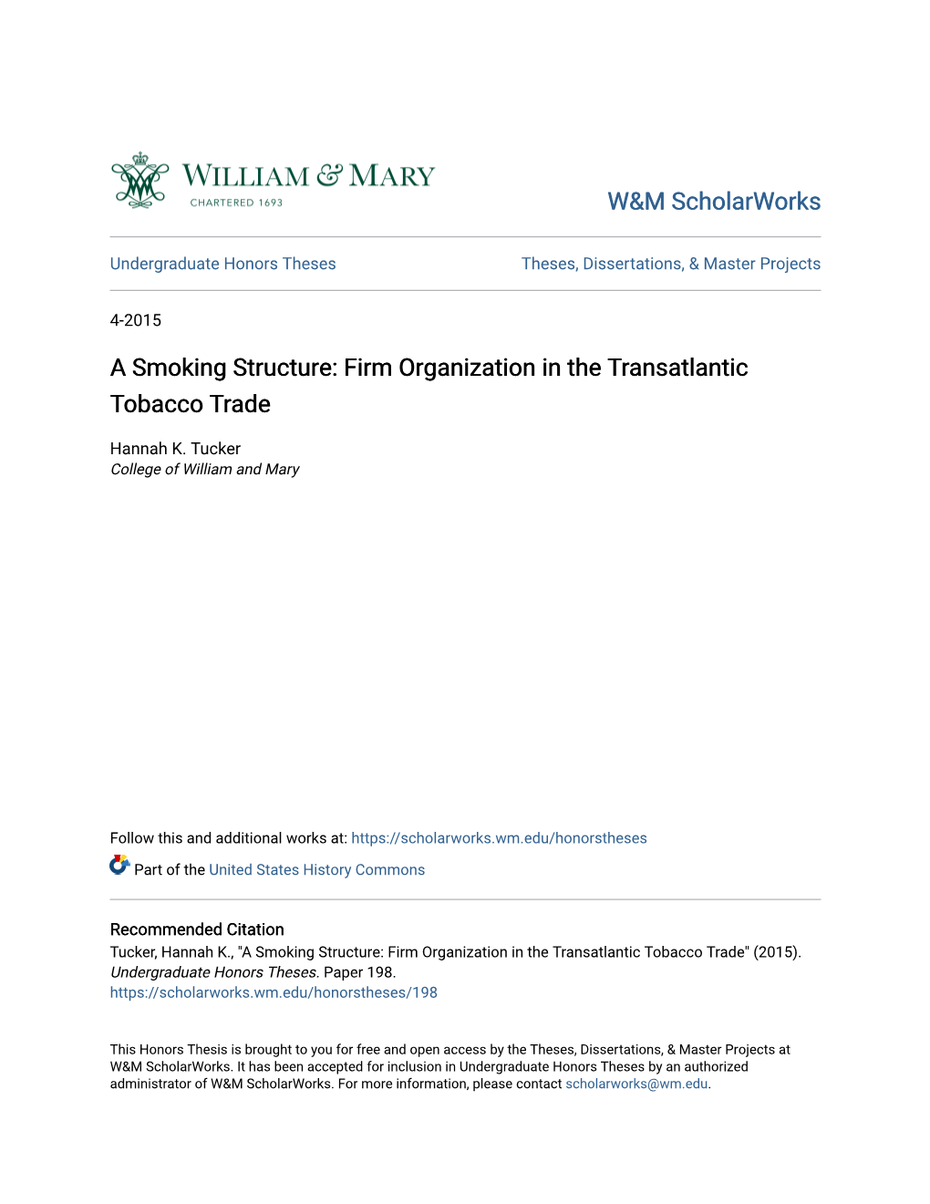 Firm Organization in the Transatlantic Tobacco Trade