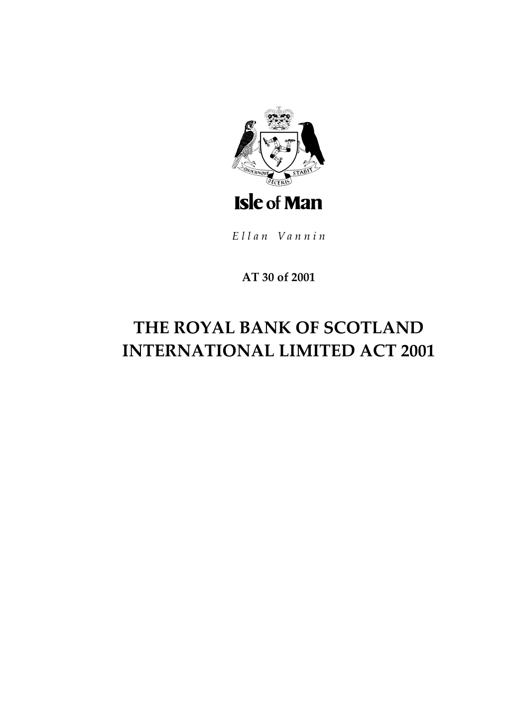 The Royal Bank of Scotland International Limited Act 2001