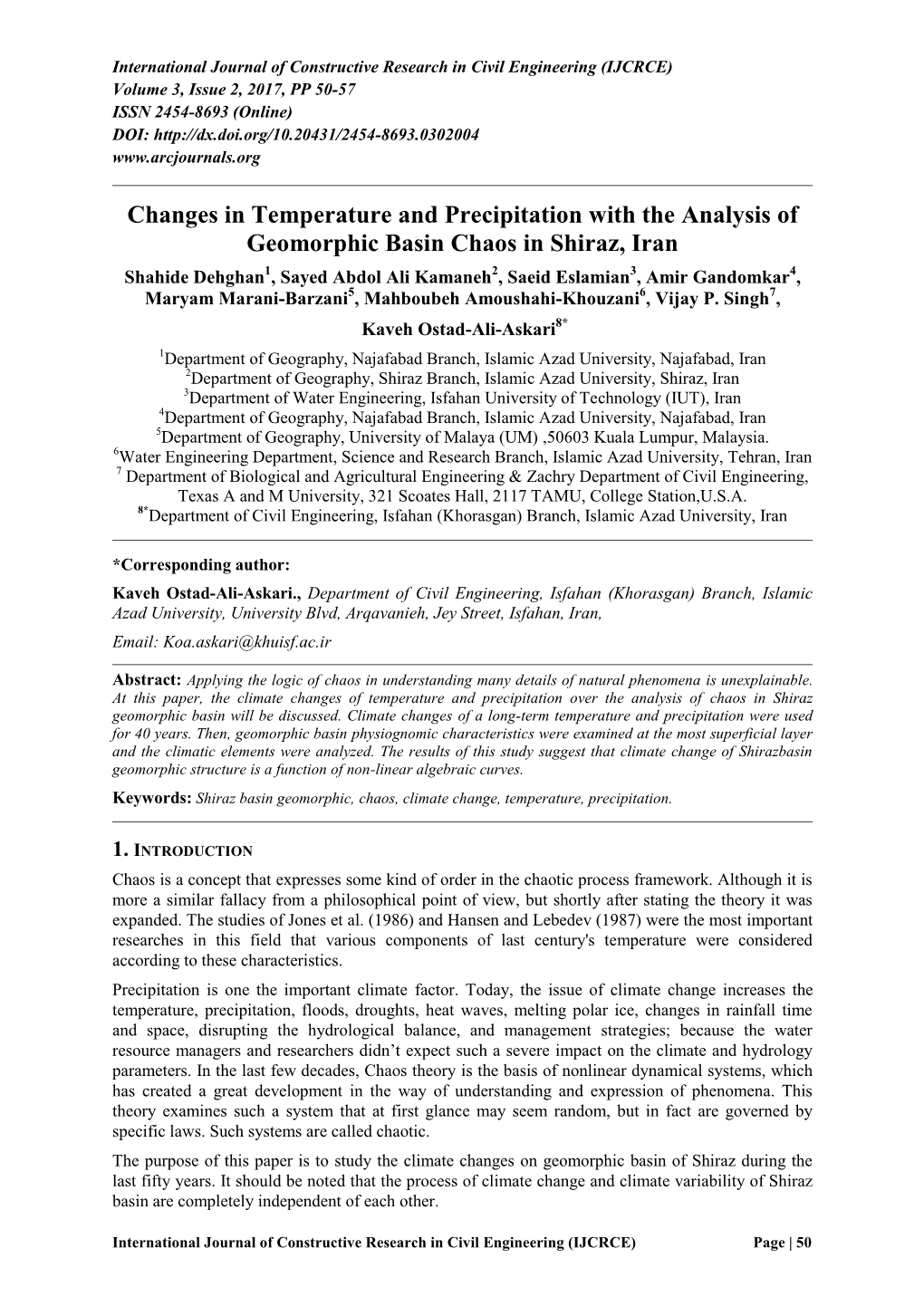 Changes in Temperature and Precipitation with the Analysis Of