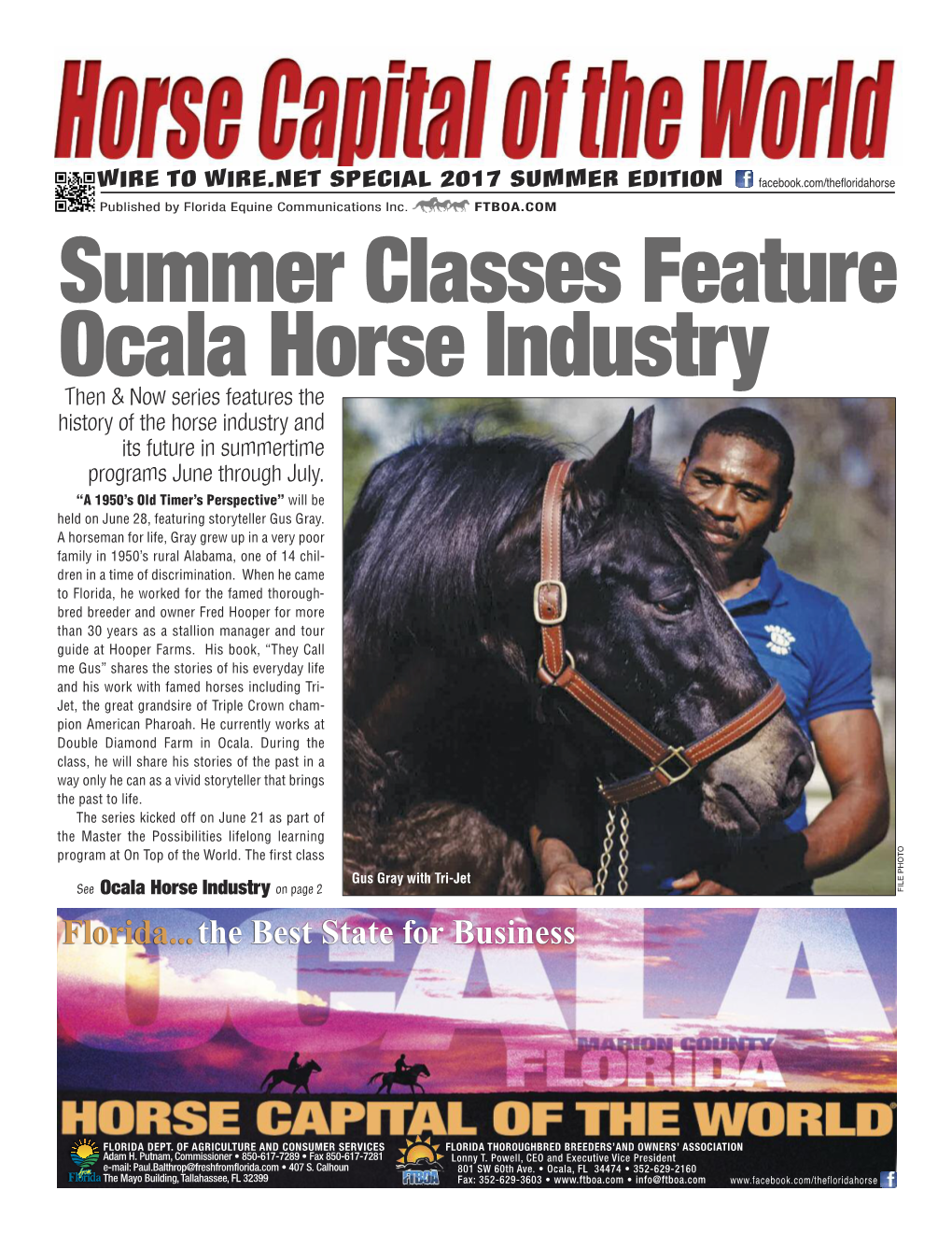 Summer Classes Feature Ocala Horse Industry Then & Now Series Features the History of the Horse Industry and Its Future in Summertime Programs June Through July