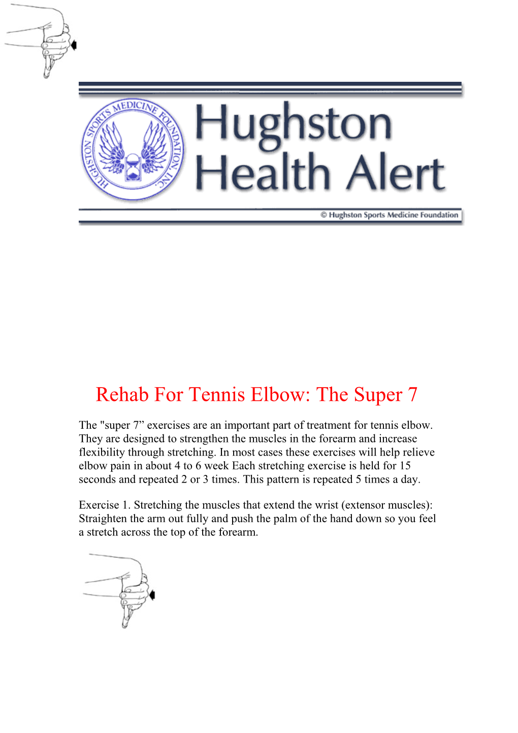 Rehab for Tennis Elbow: the Super 7