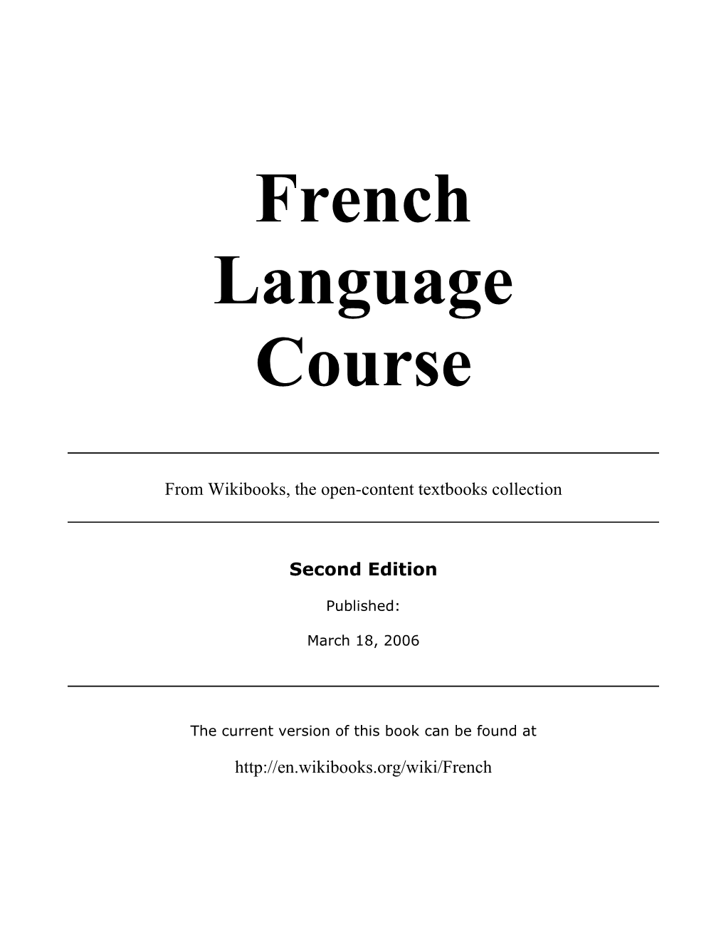 French Language Course