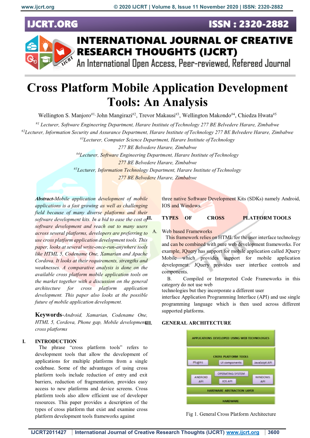 Cross Platform Mobile Application Development Tools: an Analysis Wellington S