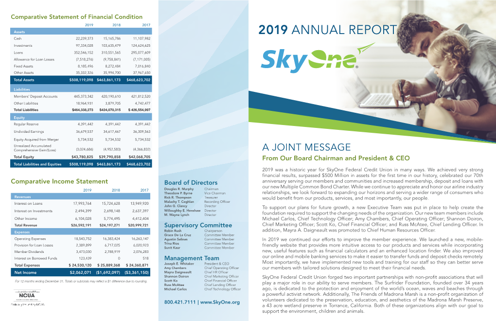 2019 ANNUAL REPORT Cash 22,239,373 15,165,786 11,107,982