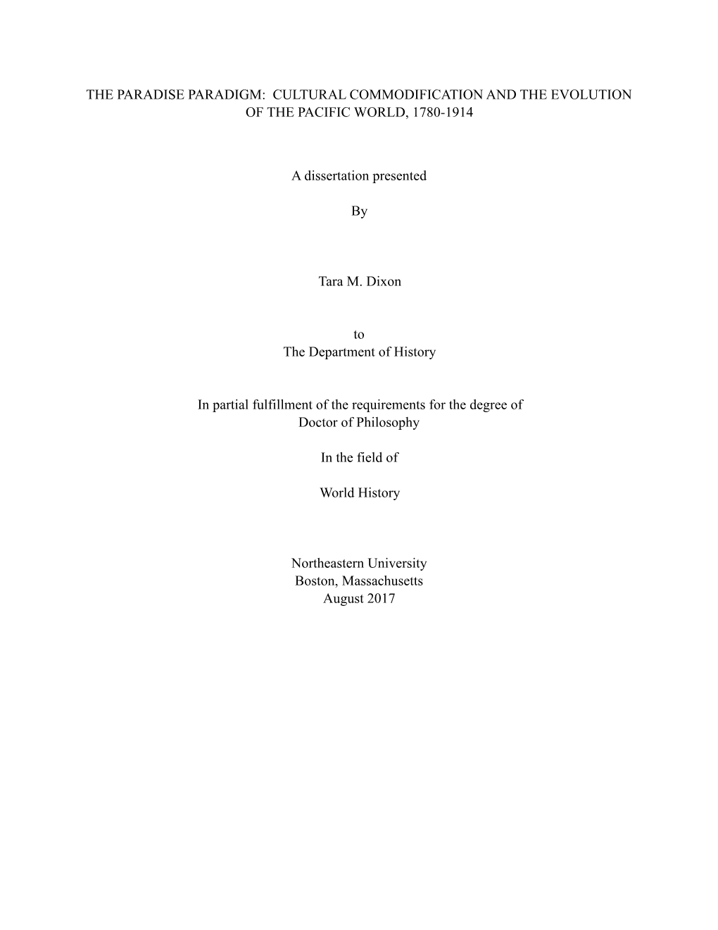 Cultural Commodification and the Evolution of the Pacific World, 1780-1914