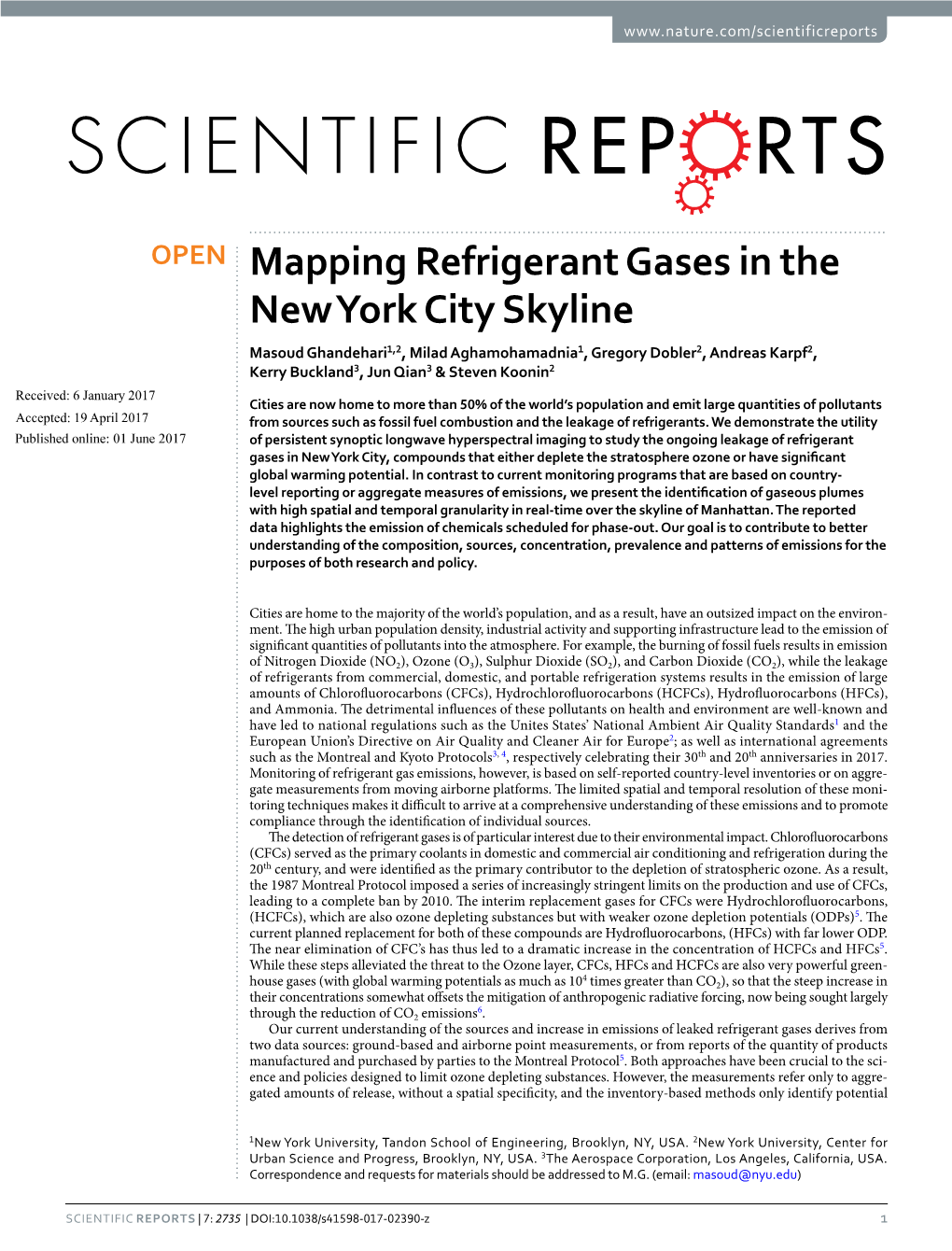 Mapping Refrigerant Gases in the New York City Skyline